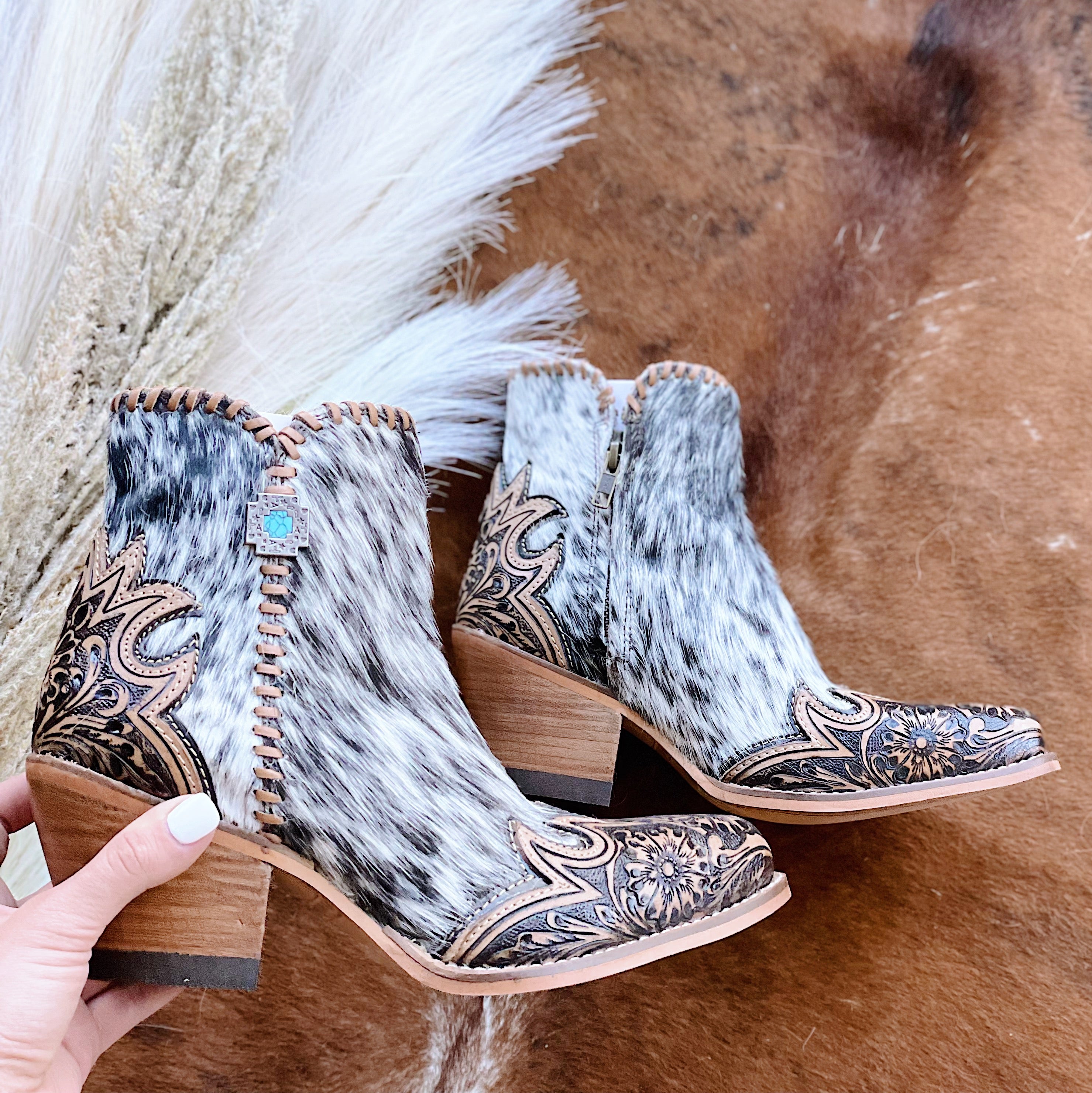 Margie Cowhide Boots – Buckin' Cowgirl