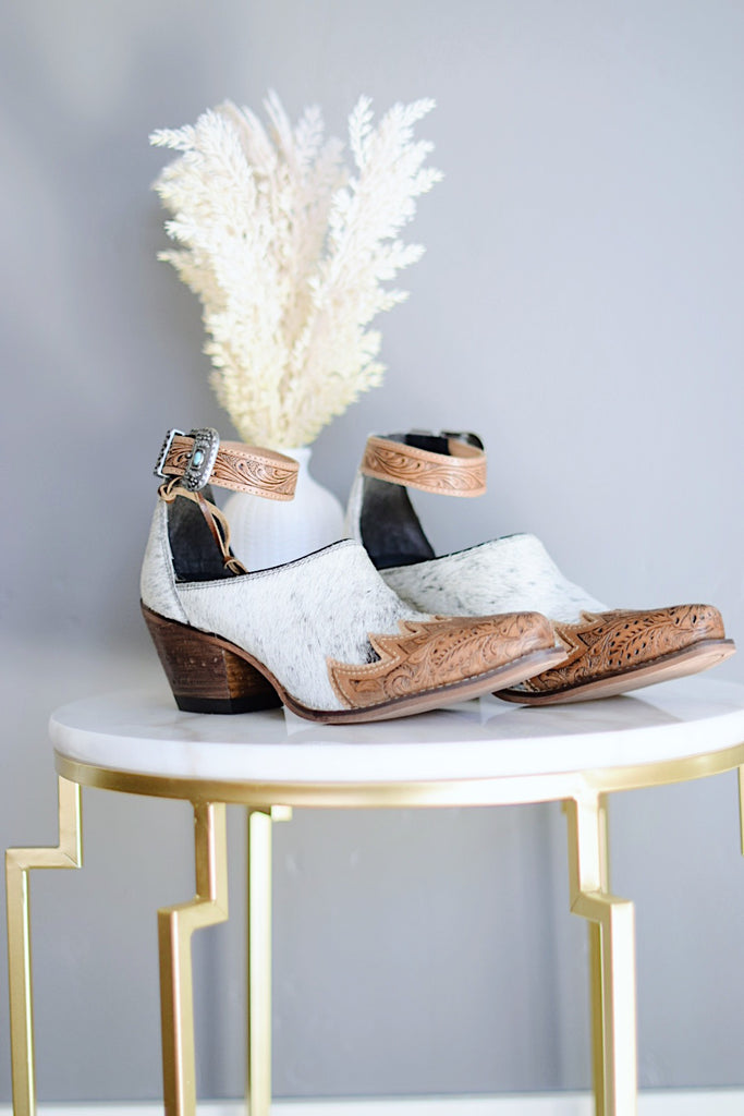 Zora Canyon Hair-On Hide Mules – Buckin' Cowgirl