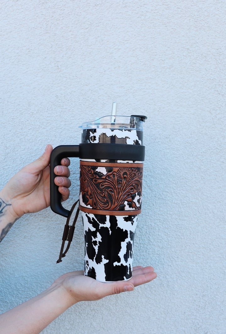 Wide Wyoming Tooled Tumbler
