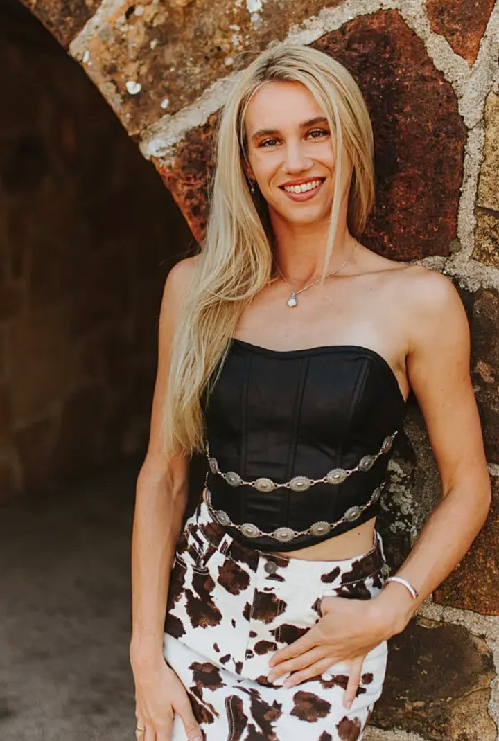 Black Corset W Concho Chain
Detail Top