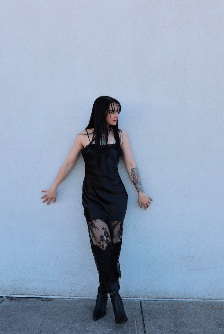 Black Lace Maxi Dress