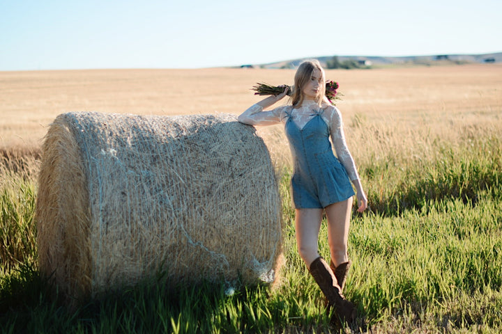 Denim Romper