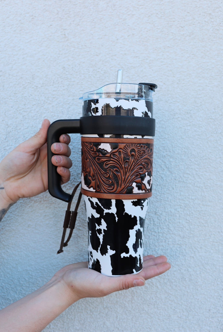 Wide Wyoming Tooled Tumbler