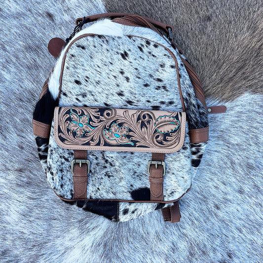 *preorder* Cowhide Tooled Leather Backpack