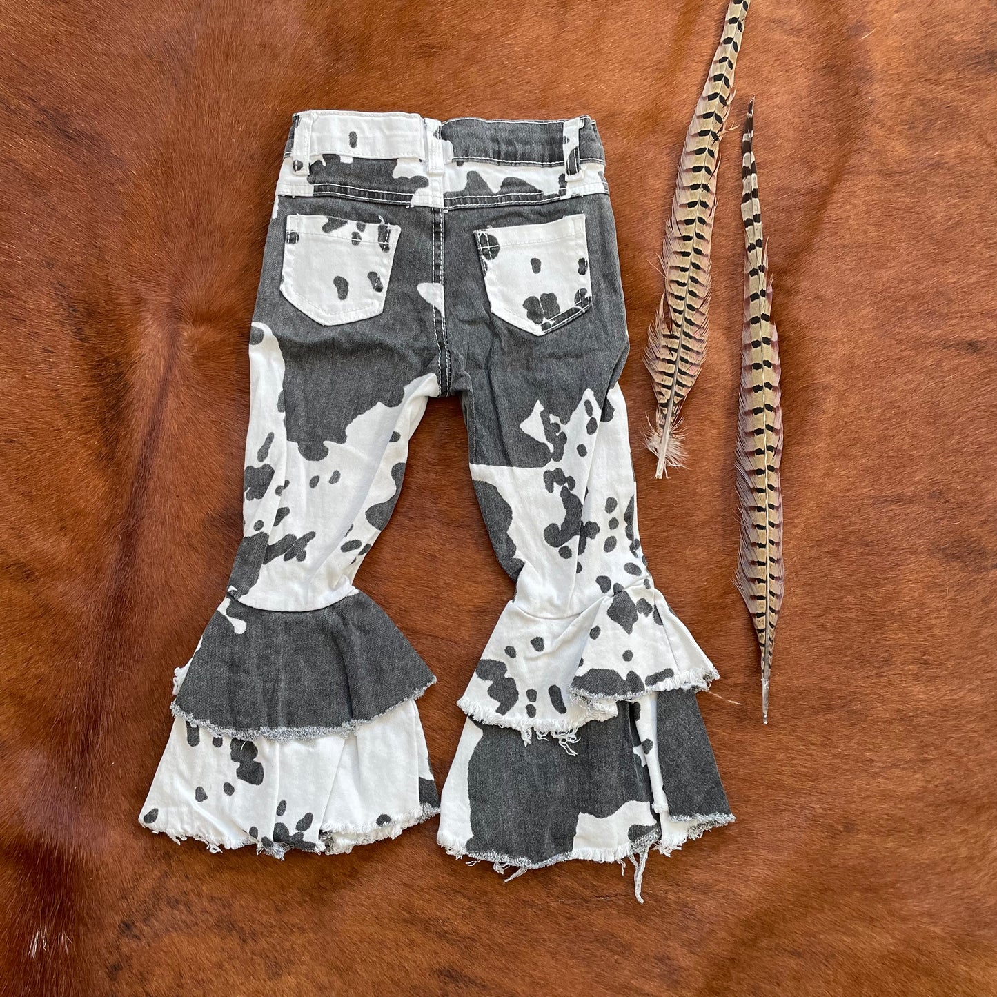 KIDS Cow Print Bell Bottoms