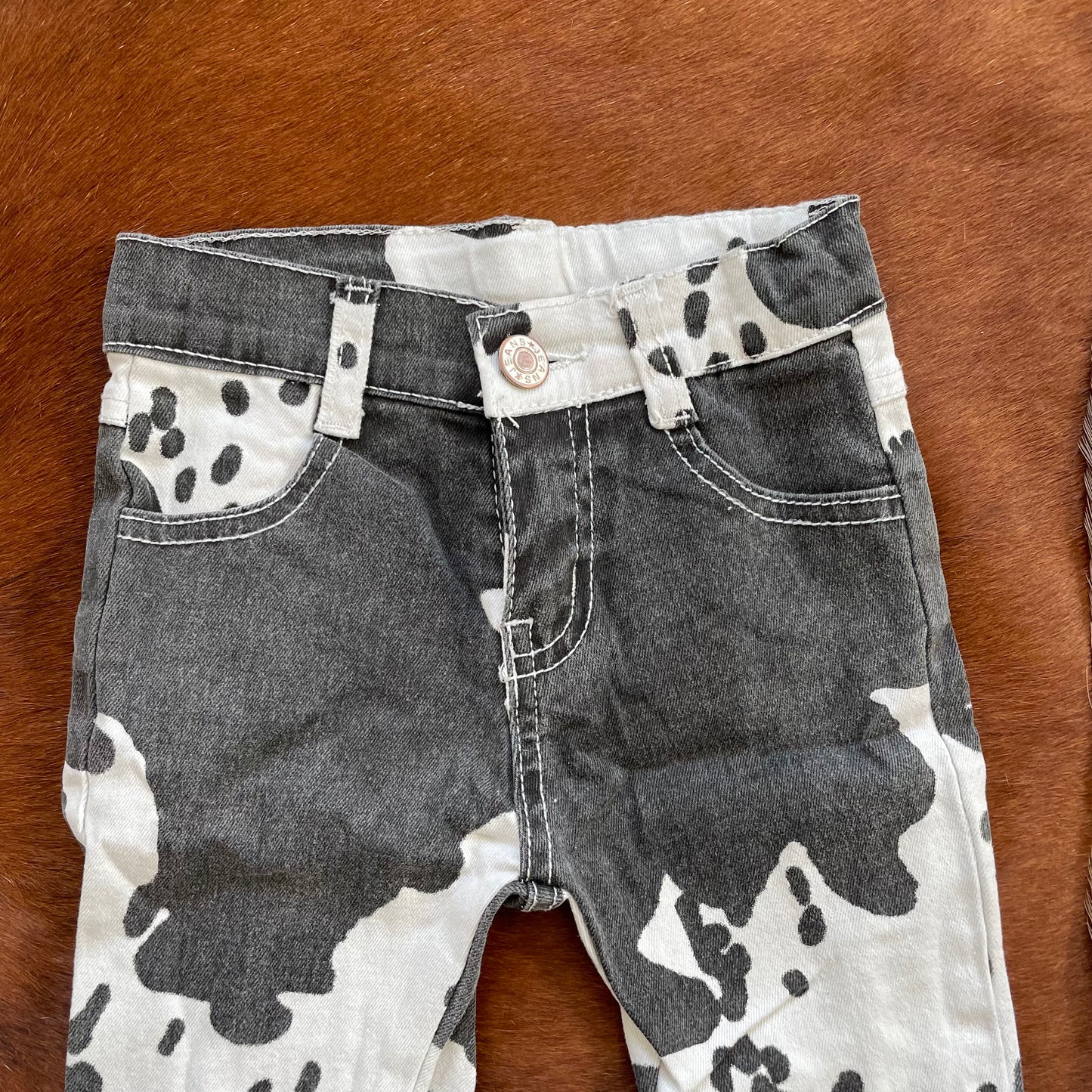 KIDS Cow Print Bell Bottoms